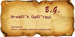 Bredák Györgyi névjegykártya